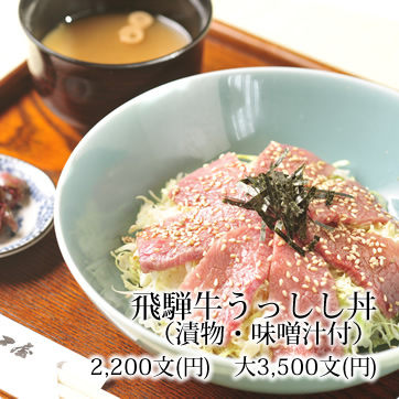とろけるサシの入った飛騨牛スライス丼　うっしし丼